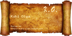 Kuhl Olga névjegykártya
