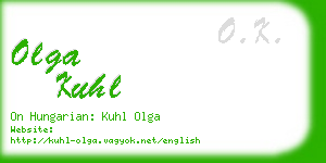 olga kuhl business card